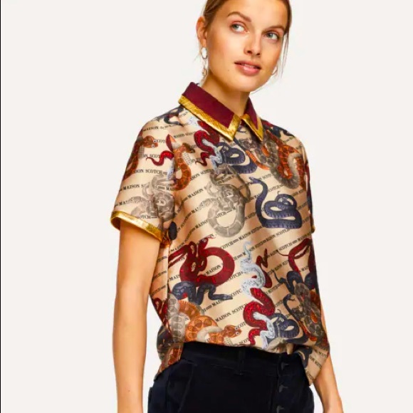 Scotch & Soda Tops - Scotch & Soda Collared Snake Top